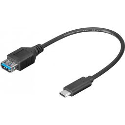 USB 3.0 - USB Type A vrouwelijk <-> USB-C™ mannelijk - 0,2 meter 