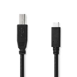 USB-C male naar USB-B male 480Mbps - USB2.0 - 1 meter 