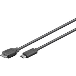 USB 3.0 micro plug (type B) - USB-C  - 1 meter 