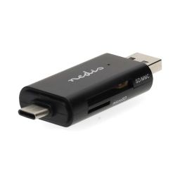 Kaartlezer voor MicroSD en SD kaarten - USB2,0 - met USB A en USB-C aansluiting 