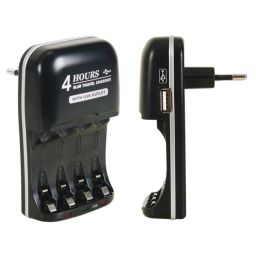 Snellader voor NIMH batterijen met USB uitgang 