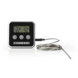 Digitale vleesthermometer - 0-250°C - Met alarmtimer, LCD-scherm en sondekabel (1 meter) 