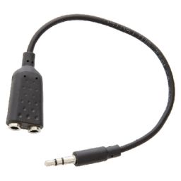 Stereo Audiokabel 3.5 mm Male - 2x 3.5 mm Female 0.20 m Zwart 