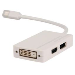 Mini DP Kabel Mini-DP Male - DP Female / DVI-D 24+1-Pins Female + HDMI Female 0.20 m Wit 