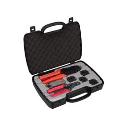 Toolland coax krimptangset - Met 5 verwisselbare bekken, kabelknipper en stripper 
