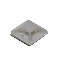 Voet voor kabelbinders 20x20mm - Wit - 100 stuks 