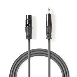 XLR vrouwelijk <> 3,5mm stereo mannelijk - 1 meter 