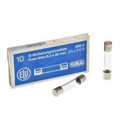 Zekering 6.3 x 32mm 10st 15a 250V traag