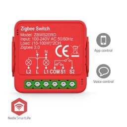 Zigbee slimme schakelaar / 2 x 100W voor Android en IOS
